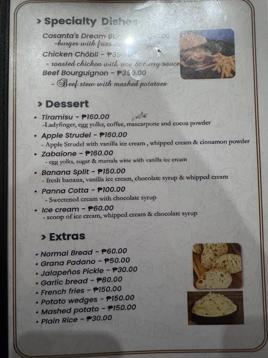 Menu Steakhouse Casanta Secret Garden And Italian Restaurant-10