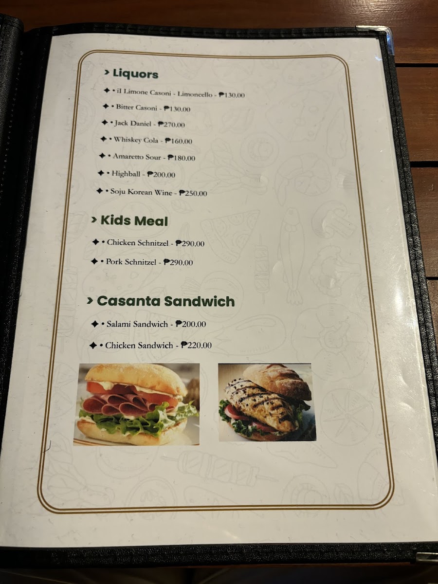 Menu Steakhouse Casanta Secret Garden And Italian Restaurant-8